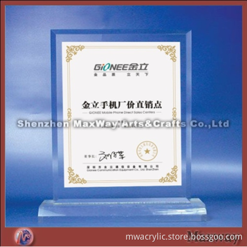 Clear Vertical High Grade Acrylic Award Plaque